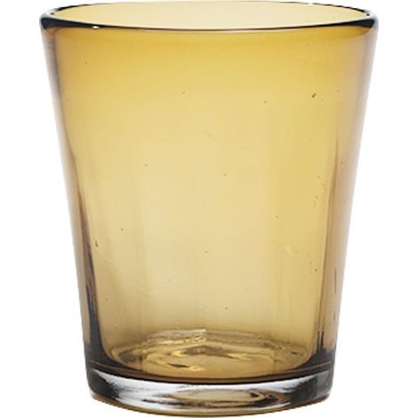 Zafferano Set 6 Bicchiere Bei Tumbler Ambra in vetro colorato in massa soffiato a bocca con lavorazione artigianale a mano volante per uso quotidiano