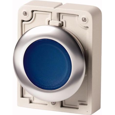 Bouton-pous.lum.30mm affleur.à accr.bleu EATON M30I-FDRL-B