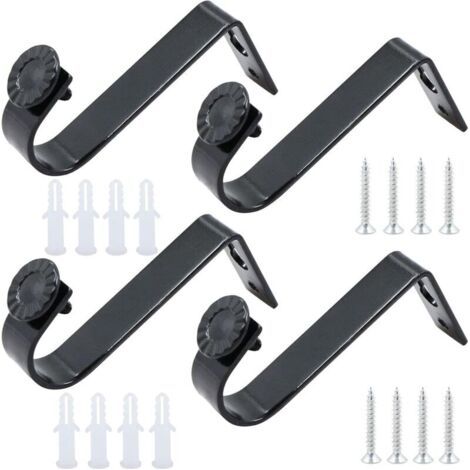 Pair Lntyq Lot de 4 supports de plafond pour tringles à rideaux, supports de tringle à rideaux, supports de tringle à rideaux, supports muraux pour tringles à rideaux, diamètre intérieur de 22 mm (1/5)