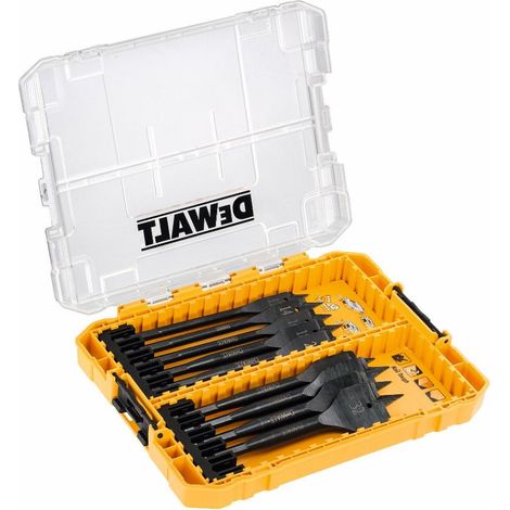 Dewalt – Moyen coffret Toughcase bois extrême 9 pièces – Forets plats pour bois dur – Emmanchement robuste – DT70751QZ