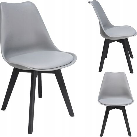 Silla OSLO gris + patas negras (nuevo c贸digo)