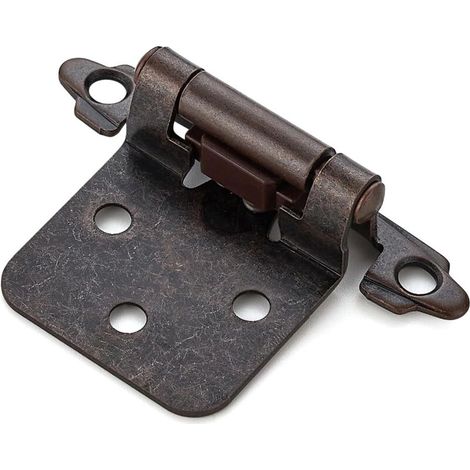 Lot de 4 charnières en cuivre antique pour portes de cuisine, à fermeture automatique, recouvrement de 1,27 cm (variable), cadre semi-dissimulé (A) (1/5)