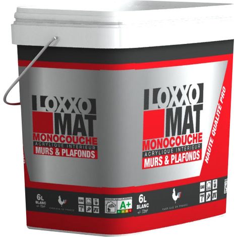 Acrylfarbe Matt Einzelschicht für Wände & Decken Weiß 6 Liter - Loxxo
