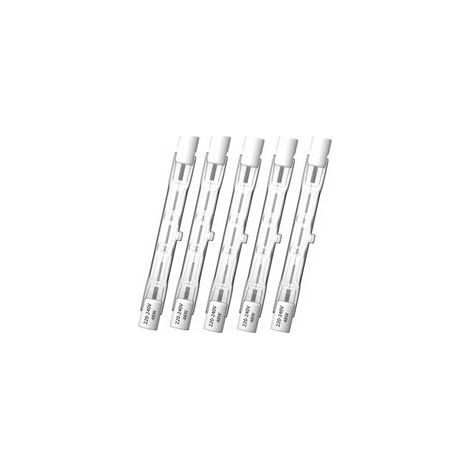 Lampadina alogena R7s da 78 mm - Confezione da 5 - 48 W, luce bianca calda - Dimmerabile a 360 gradi - Per plafoniere e faretti (1/5)