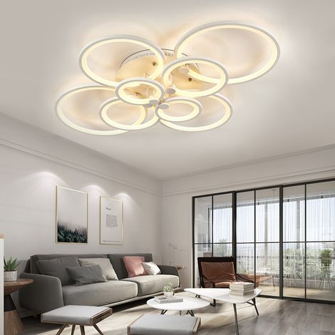 Round LED Dimmable Chandelier Ceiling Light With Remote, 8 Head (1/5)