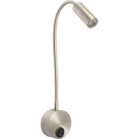 Wall Head Reading Light Switch with Flexible Gooseneck (Shallow Gold, 3W)