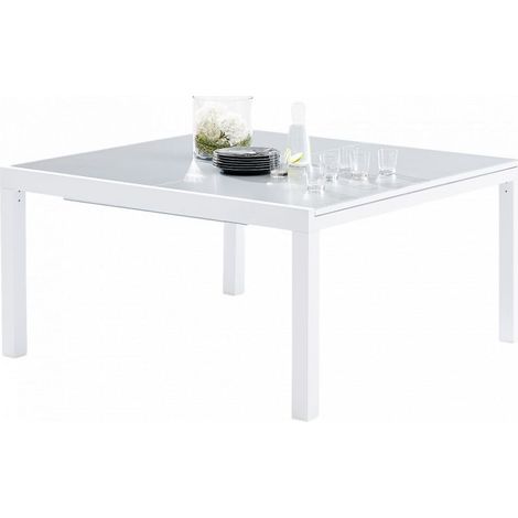 Table de jardin White Star T 8/12 Full Verre Blanc Wilsa Garden (1/5)
