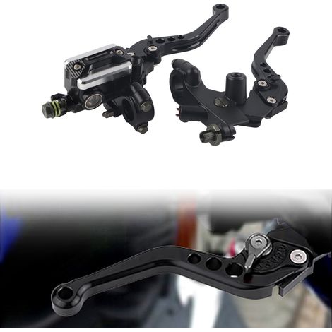Modification de moto : levier de frein et d'embrayage hydraulique avec une paire de coupelles d'huile métalliques à gauche et à droite. (1/5)