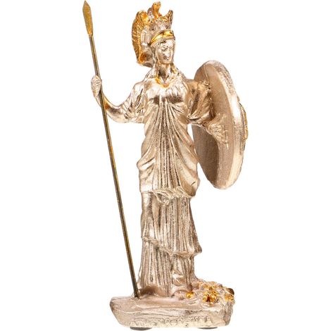 Statue Athena Mythologique en Résine Dorée, Décoration Mini-Interrupteur Ventilateur Camping-Car, Sculpture Grecque Antique Maison (1/5)