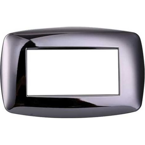 Ettroit Plaque compatible Bticino Livinglight 4 modules slim plastique, coloris chrome brillant - LN87413 (1/2)