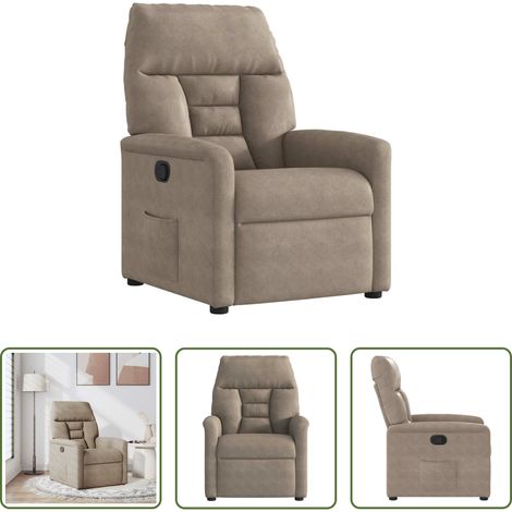 vidaXL Fauteuil inclinable taupe tissu microfibre (1/5)