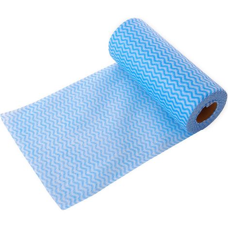 Chiffon De Cuisine - Chiffon Jetable En Tissu Non Tissé - Usage Sec Et Humide - Absorbant - Sans Peluches - 1 Rouleau (1/5)