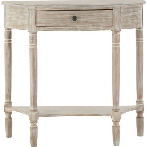 Interiors by Premier Grey & Rustic Design Rounded Console Table for Hallway, Pine Wood Wood Table for Home and Office Décor (1/8)