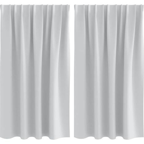Maison Exclusive - Tende Blackout con Anelli 2 pcs Grigio Chiaro 140 x 140 cm