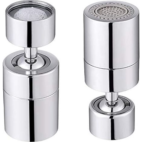 Mitigeur d'évier de cuisine aérateur double laiton rotatif boule 80 grand angle réglable 2 fonctions jet doux bulle/fort pulvérisateur robinet remplacement chromé - 1.8GPM/FM22 (1/5)