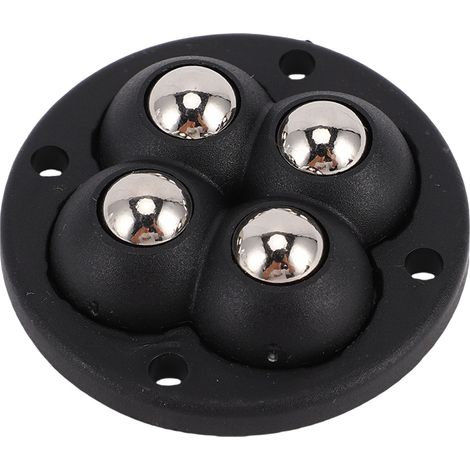 8 pièces roulettes auto-adhésives 4 billes en acier rouleau d'appareil de rotation à 360 degrés pour boîte de rangement poubelle de machine à café noir (1/4)