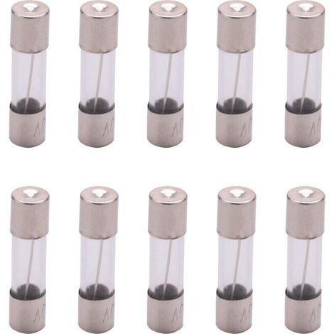 10 Fusibles à Retardement 5x20mm 250V Ampères Tubes en Verre Lot de 10 Pièces