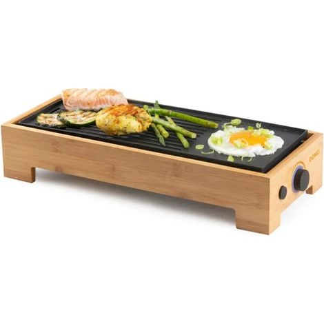 Domo DO9270G Plancha Grill in Bambù 36x14 cm 1000 W (1/3)