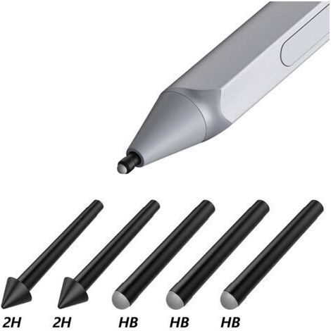 Pointes de marqueurs, pointes de stylet, pointes de rechange pour stylet Surface (5 pièces, type HB d'origine), pointe d'origine pour stylet Surface, pour stylet Surface Pro 2017 (modèle 1776), stylet (1/4)