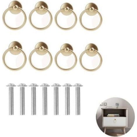 8 Pièces Ancien Poignées Tirage Rétro Anneaux, Anneaux Boutons Pull de Poignée, Bague de Tiroir en Laiton, pour Armoires à Portes, Coiffeuses, Armoires à Tiroirs (1/5)