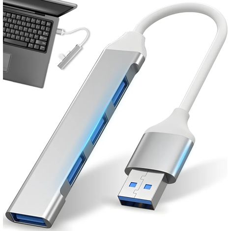 Hub USB 3.0 a 4 porte, hub dati, espansione USB fino a 5 Gbps, docking station splitter a 4 porte, per Geschikt voor PCs and laptops. (1/5)