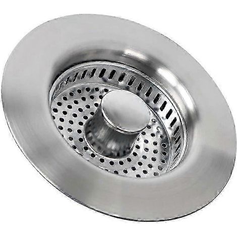 Passoire d'évier de cuisine en acier inoxydable 3-en-1 avec bouchon intégré (1/5)