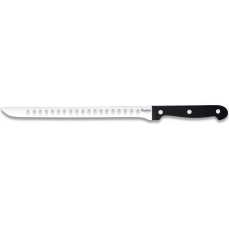 Cuchillo Jamonero Martinez Albainox con Mango de Polioximetileno Negro y Hoja de Acero Inox de 25 cm, en Blister de presentación 17135