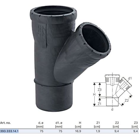 Geberit Derivazione Silent-Pro 45°, DN 70 / 70, 393.333.14.1