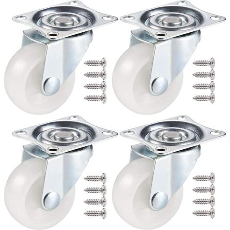SABIR 4PCS Roulettes Pivotantes, PU Roulette Charge Lourde en Caoutchouc pour Bricolage, Roulettes pour Meubles avec Tête Pivotante à Doble Roulements à Billes avec Vis (Hauteur 50mm/2pouce) (1/5)