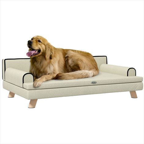 Couchage pour chien Grand canapé pour chien et chat 100 cm beige (1/5)