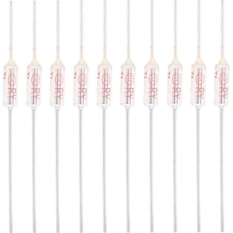 10 Pièces Fusibles Thermiques 10A 250V, Coupure de Fusible Thermique à Coque Métallique, Fusible de Température(192°C) (1/5)