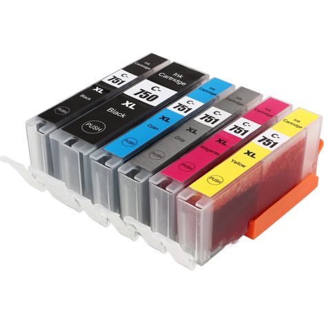 Tintenpatrone für PIXMA MG5470 Drucker, 6er-Pack (Schwarz, Cyan, Magenta, Gelb, Grau), robuster Ersatz, gestochen scharfer und gleichmäßiger Druck (1/5)