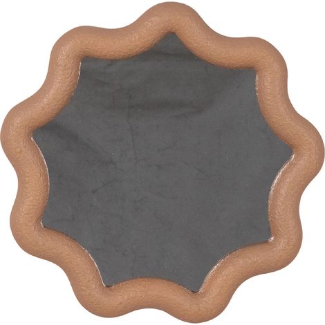 Specchio con cornice in mdf "Creamy" h 32x2x32 cm -Marrone