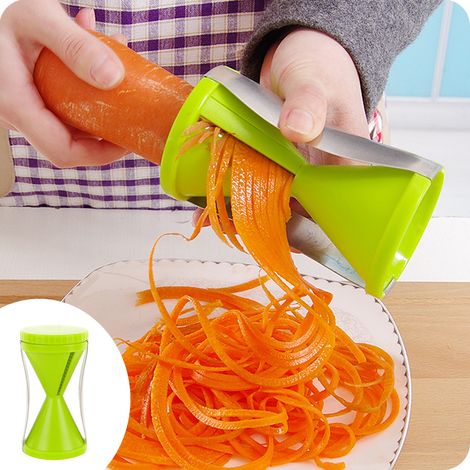 Râpe à légumes manuelle multifonction, spiraliseur de fruits et légumes, coupe-légumes portable pour cuisine, outil de déchiquetage rapide et pratique, gain de temps.