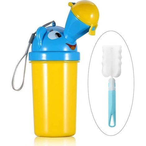 [500ML] Portable Bébé Enfant Potty Urinoir,Bouteille D'urinoir pour Enfants,D'urgence Pot de Toilette pour Camping Car Voiture Embouteillage Voyage et Formation Kid Potty Pee,Jaune,Garçon (1/5)