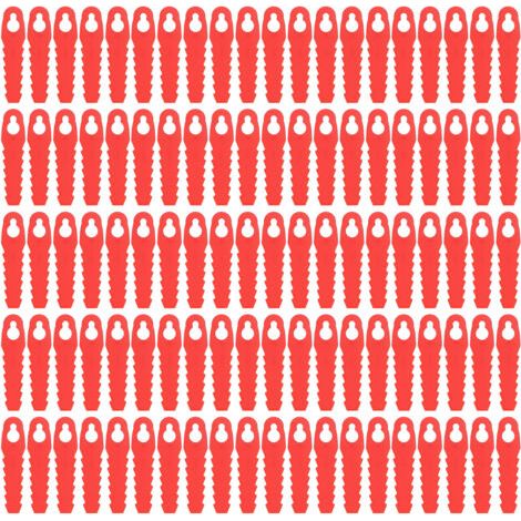 100 pièces lames de remplacement 10x5mm pour tête de coupe tondeuse et débroussailleuse de jardin