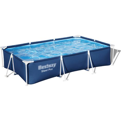 Piscina rectangular elevada con estructura de acero, dimensiones 300x201x66 cm, capacidad 3300 L, para jardines y espacios exteriores - Bestway (1/5)