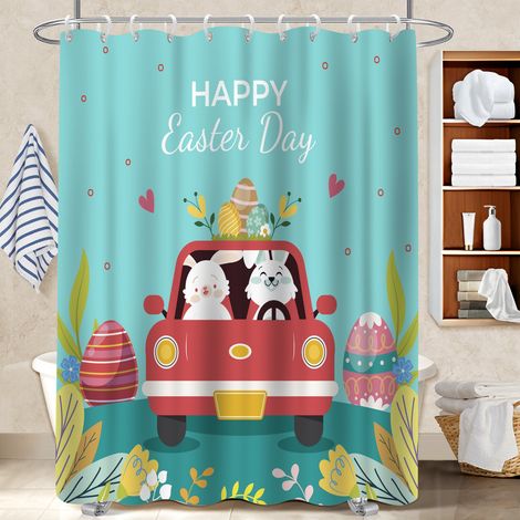 Rideau de bain 180x180 avec 12 œillets rideau séchage rapide pour salle de bain avec douche à l’italienne (1/5)
