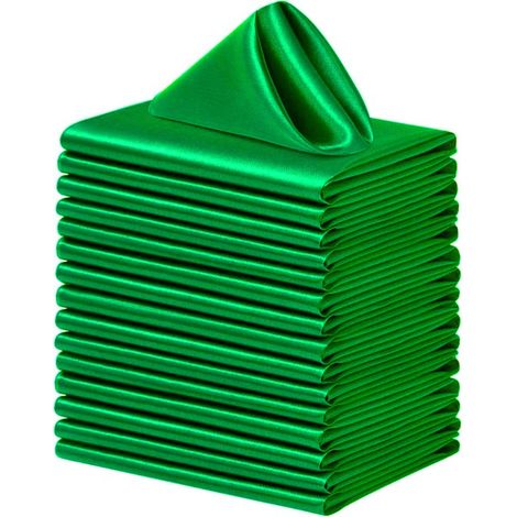 Serviettes de table pour restaurant - lot de 24, réutilisables, douces et confortables - adaptées à tous types d'événements, vertes, 30 x 30 cm (1/4)