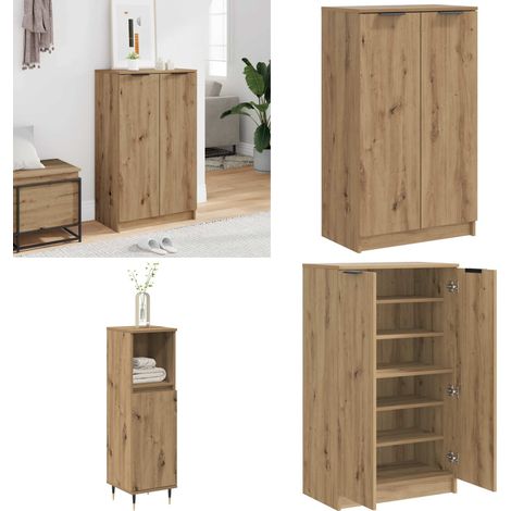 Mueble zapatero madera ingeniería roble artisian 59x35x100,5 cm - Muebles de madera - Almacenamiento de zapatos