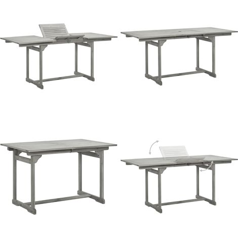 Table à dîner de jardin (120-170)x80x75 cm Bois d'acacia massif - Table De Jardin - Table Extensible - Table En Acacia - Mobilier De Jardin - Décoration Extérieure - Home & Living (1/5)