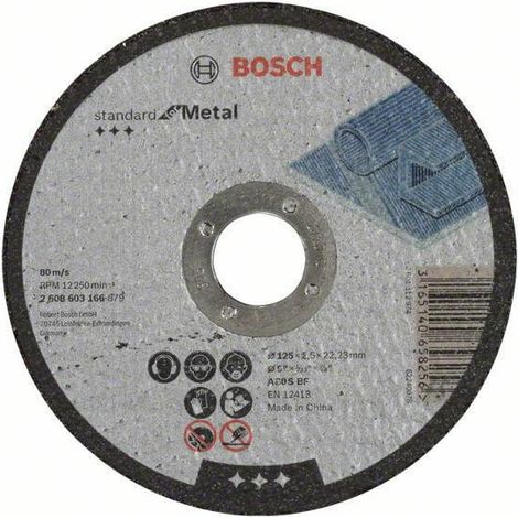 Disco Bosch MET.125 mm x 2,5 mm x 22 mm estándar PARA metal