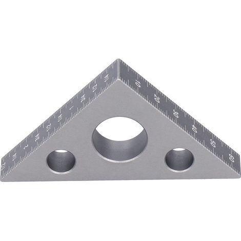 Righello triangolare argentato in lega di alluminio ispessita ad alta durezza, righello per altezza in lega di alluminio ispessita, strumento di misurazione per la lavorazione del legno in unità metri (1/5)