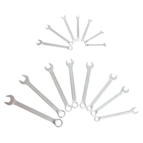 Chiavi combinate, fisse - estremità a bussola, 7-22 mm, 15 pezzi