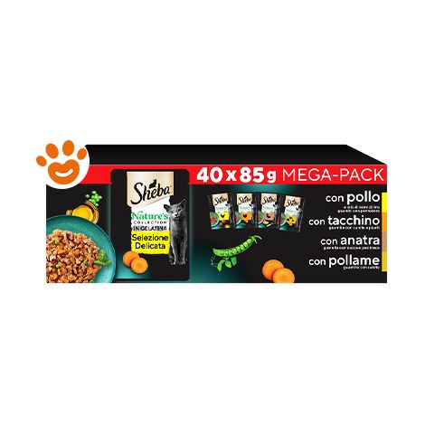 Sheba Cat Nature's Collection Selezione Delicata in Gelatina  - Sheba Cat Nature's Collection Selezione Delicata in Gelatina - Confezione Da 40×85 Gr (1/4)