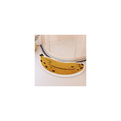 Tappetino da bagno semicircolare a forma di banana per l'esterno della doccia, assorbente, antiscivolo, ad asciugatura rapida.