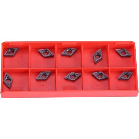 Walfront 10-Piece Set of Diamond-Shaped Carbide CNC Milling Inserts, Turning Tools with Case DCMT070202 for Semi-Finished Steel
