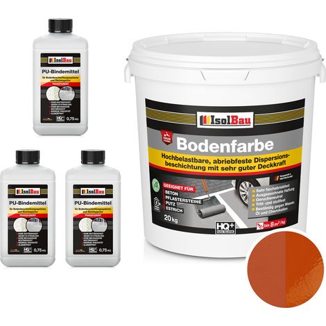 IsolBau 2K Pintura de resina para suelos para hormigón Bodenbeschichtung 20 kg Rojo ladrillo (1/5)