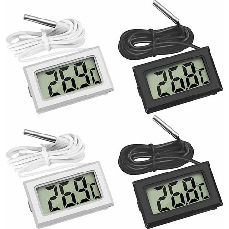 Green Mobility-Mini thermomètre numérique LCD pour réfrigérateur congélateur Aquarium (2X noir 2X blanc) (1/5)