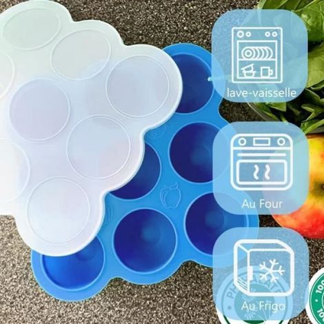 Bac À Glaçons - 18 Compartiments - 75 ml Par Compartiment - Pour Conservation Purée Et Lait Maternel Au Congélateur - Lot De 2 (1/4)